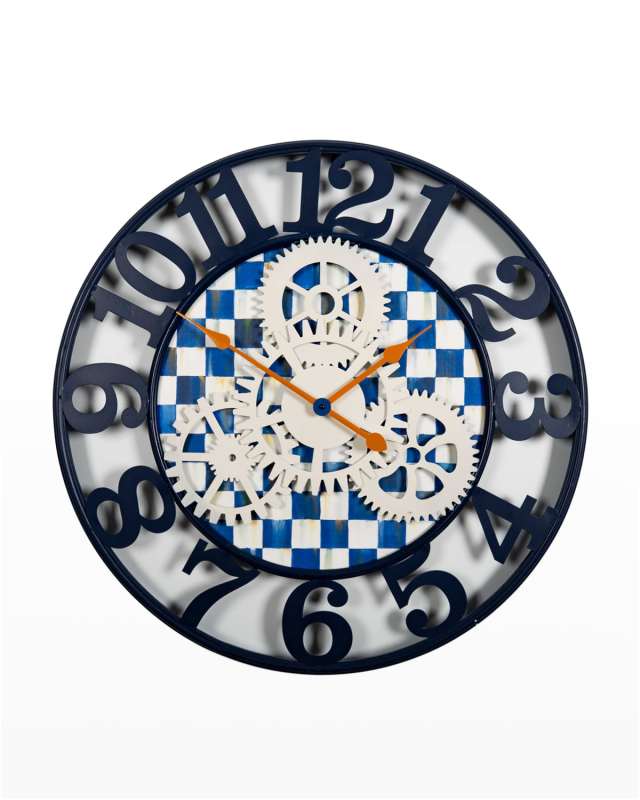 Royal Check Farmhouse Large Wall Clock